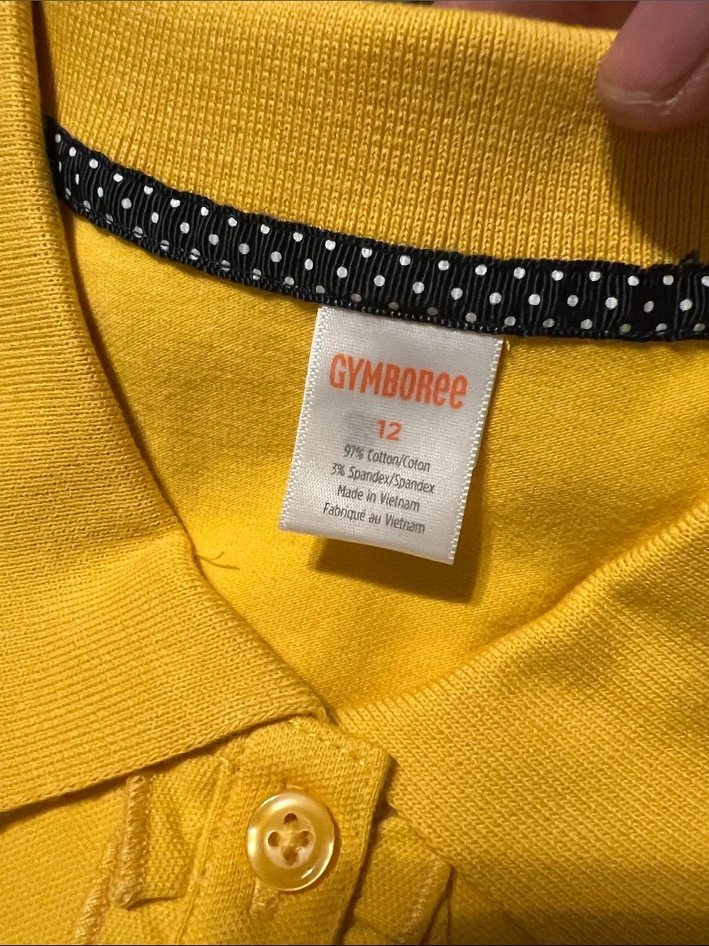 Gymboree Yellow Polo with Polka-Dot Trim